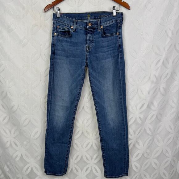5 for $25| 7 for All Mankind Josefina Skinny Button Fly Ankle Jeans Size 24 - Picture 1 of 12